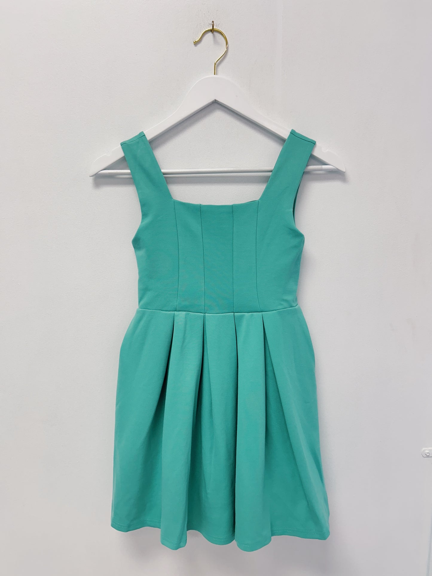 Miss Behave Mint Betty Square Neck Pleated Dress