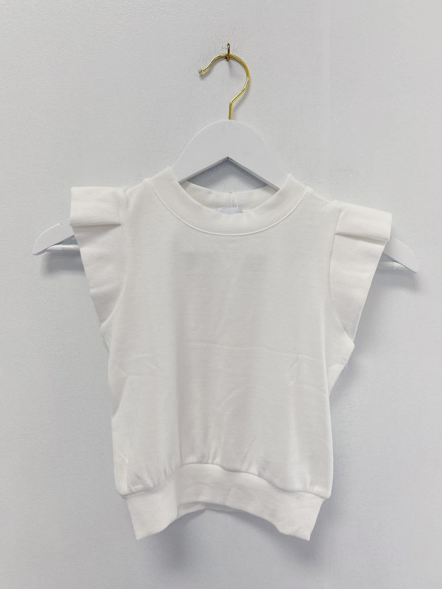 Pleat White Olivia Knit Top