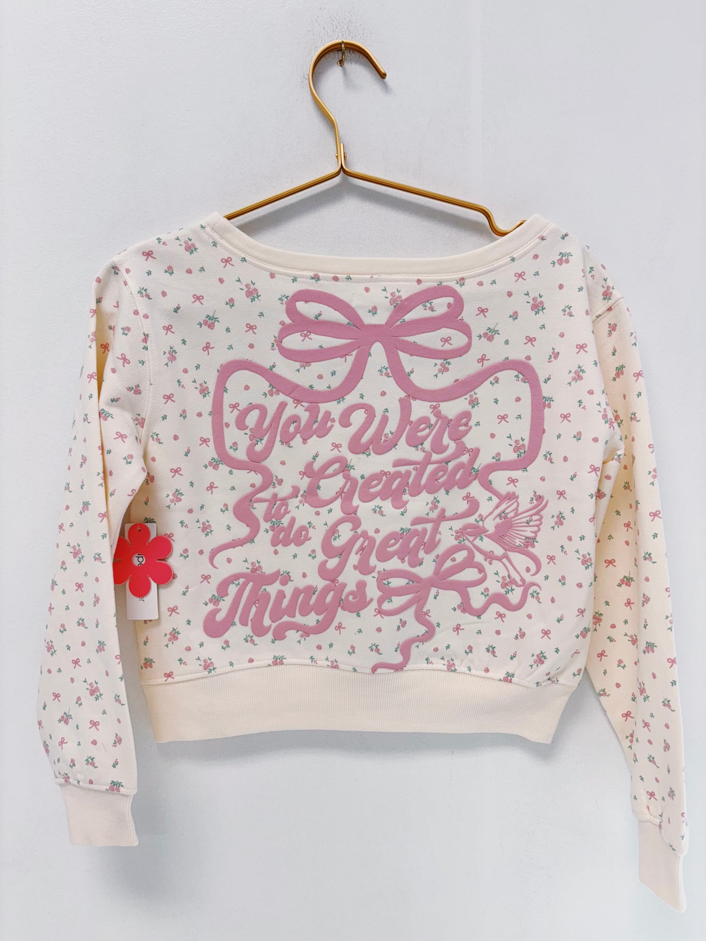 Paper Flower Gardenia You Were Created for Great Things Sweatshirt