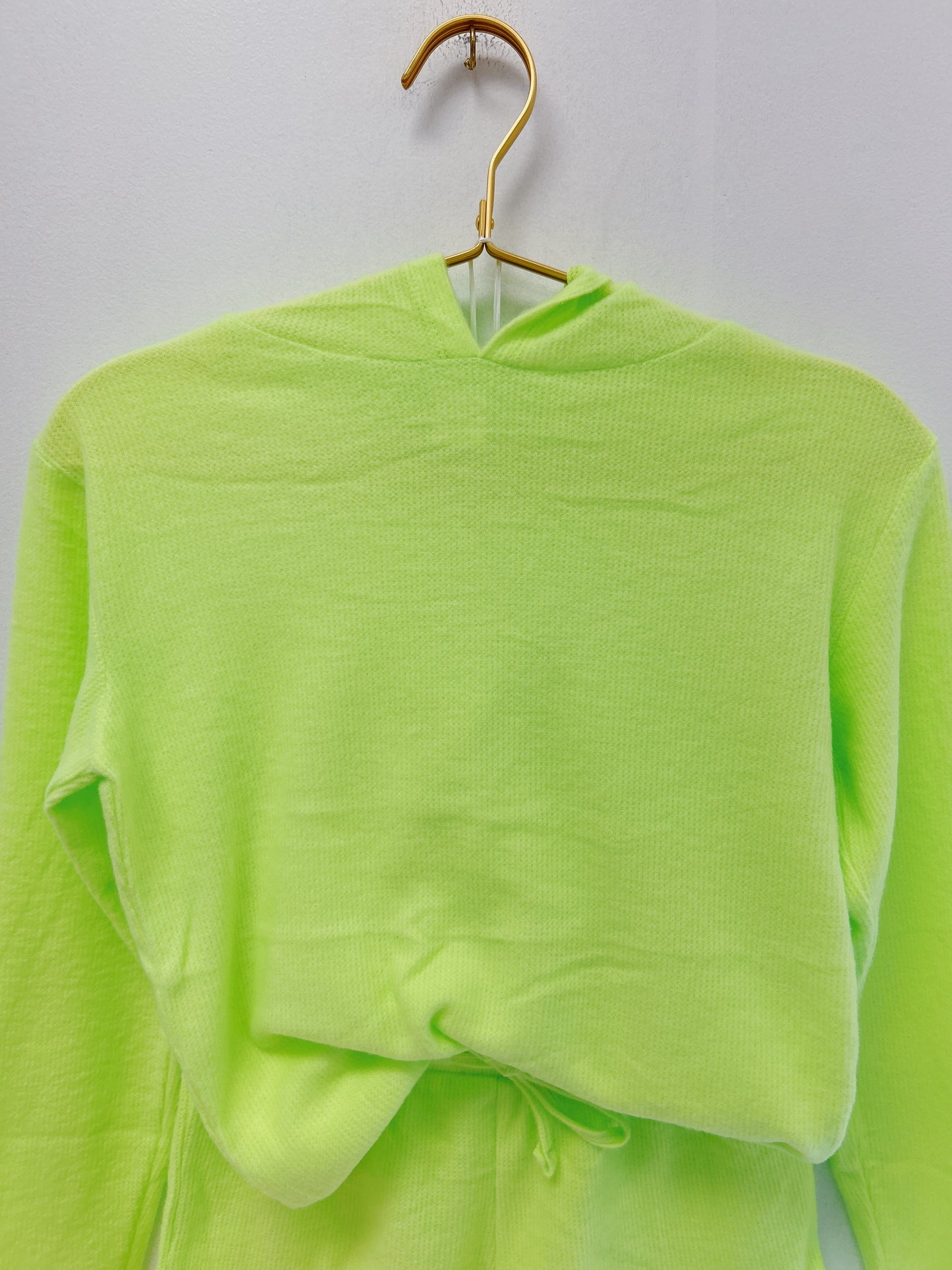 Super Soft Waffle Pullover Hoodie Lime Green