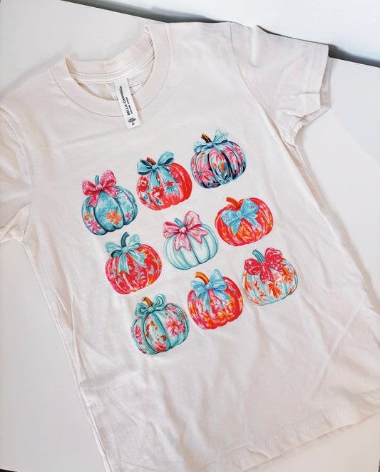 Vintage White Coquette Pumpkin Graphic Tee