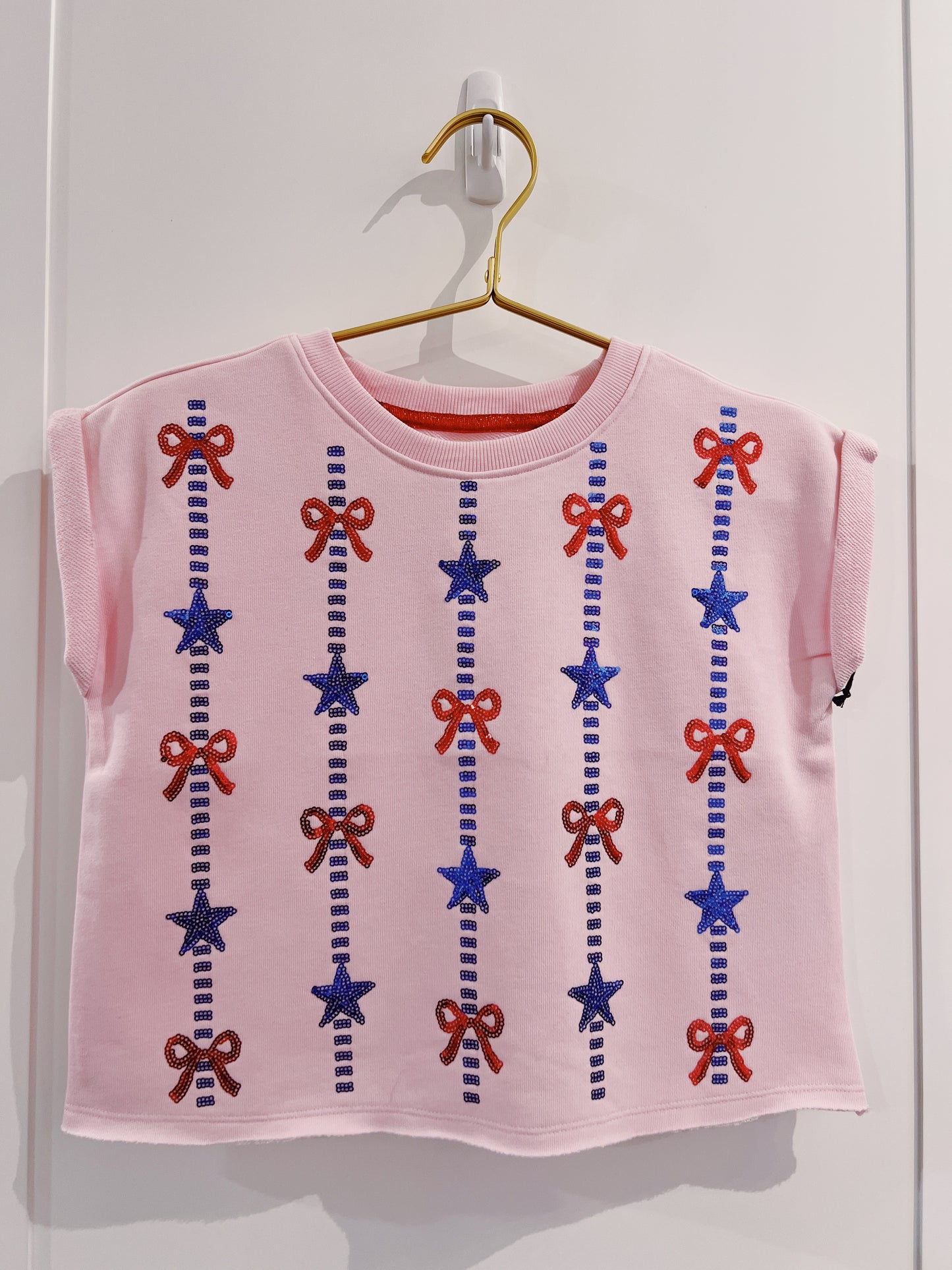 Paper Flower Sequin Stars & Bows Americana Top