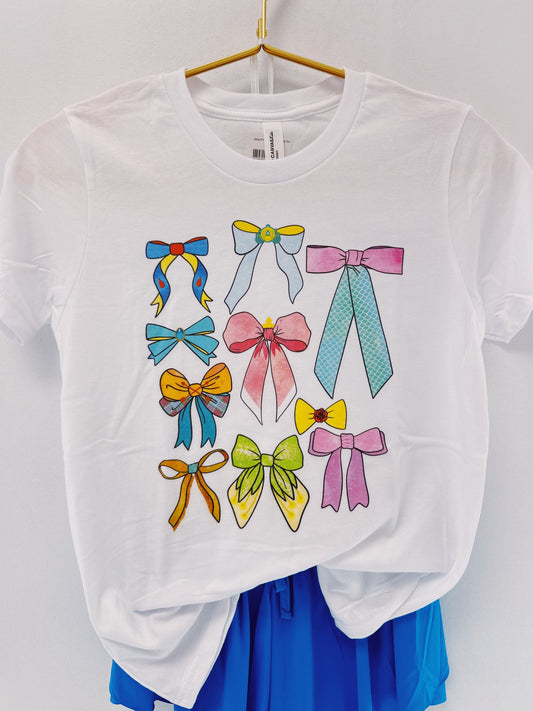 White Princess Bow Collage Tee