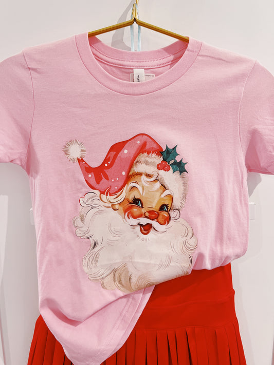 Pink Retro Santa Graphic Tee