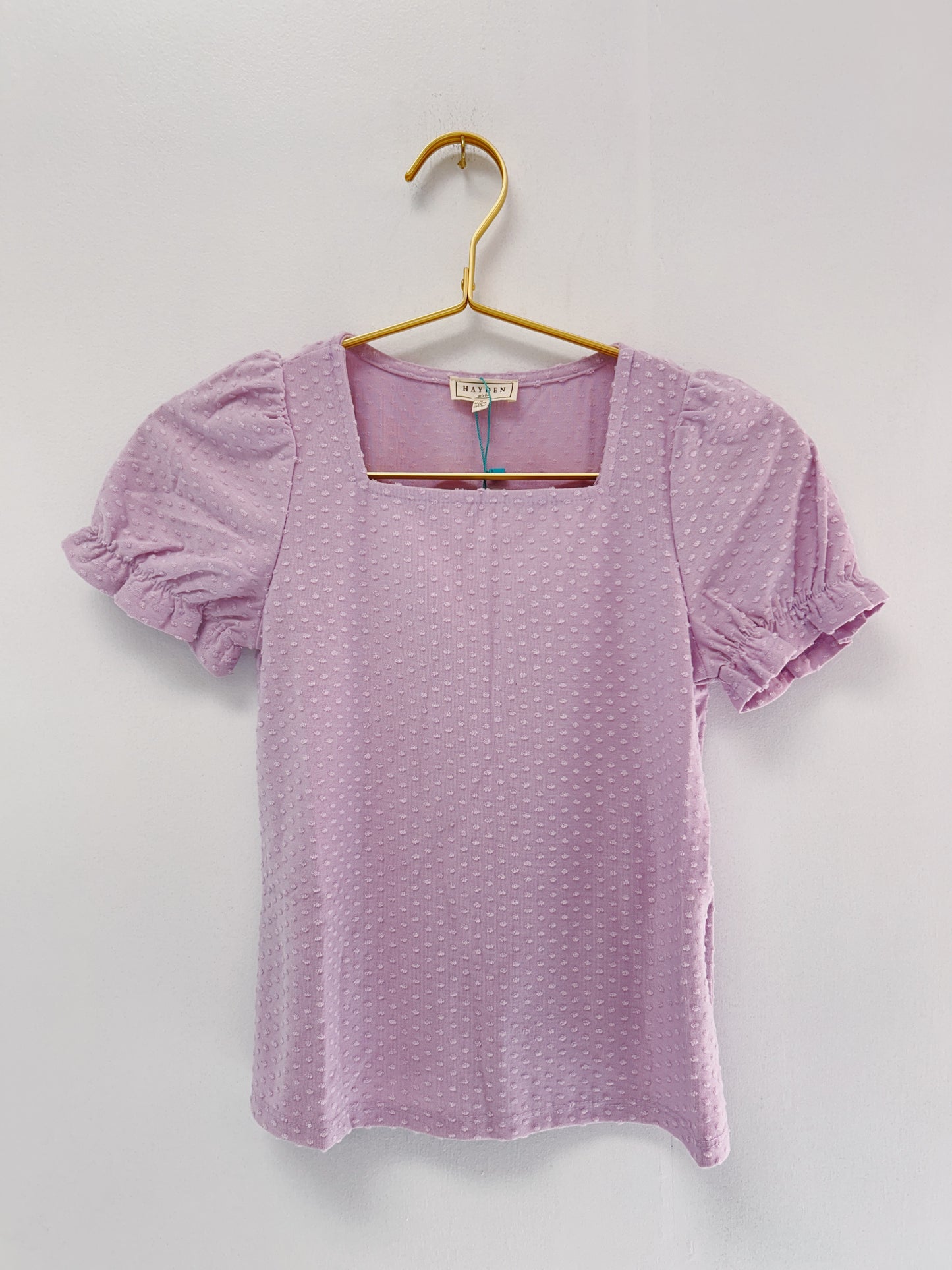 Hayden Lavender Swiss Dot Top