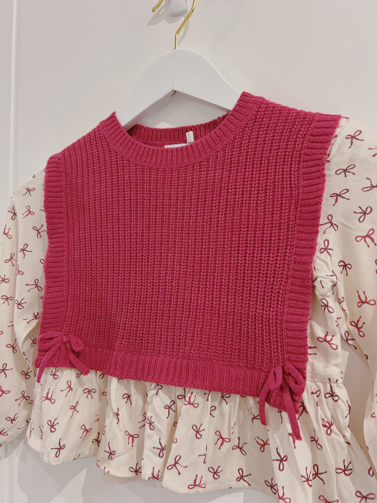 Mayoral Raspberry Bow Print Vest Top