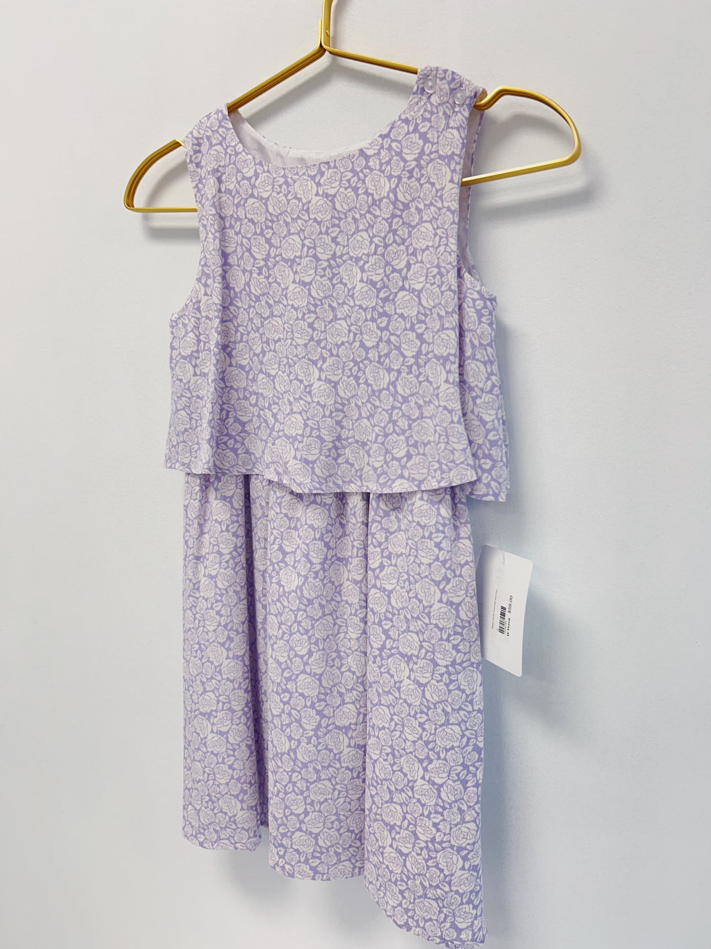 Maggie Lavender Floral Elastic Waist Dress