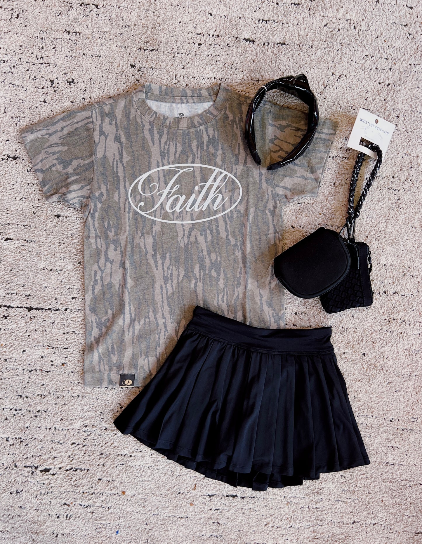 Bottomland Camo Faith Script Tee