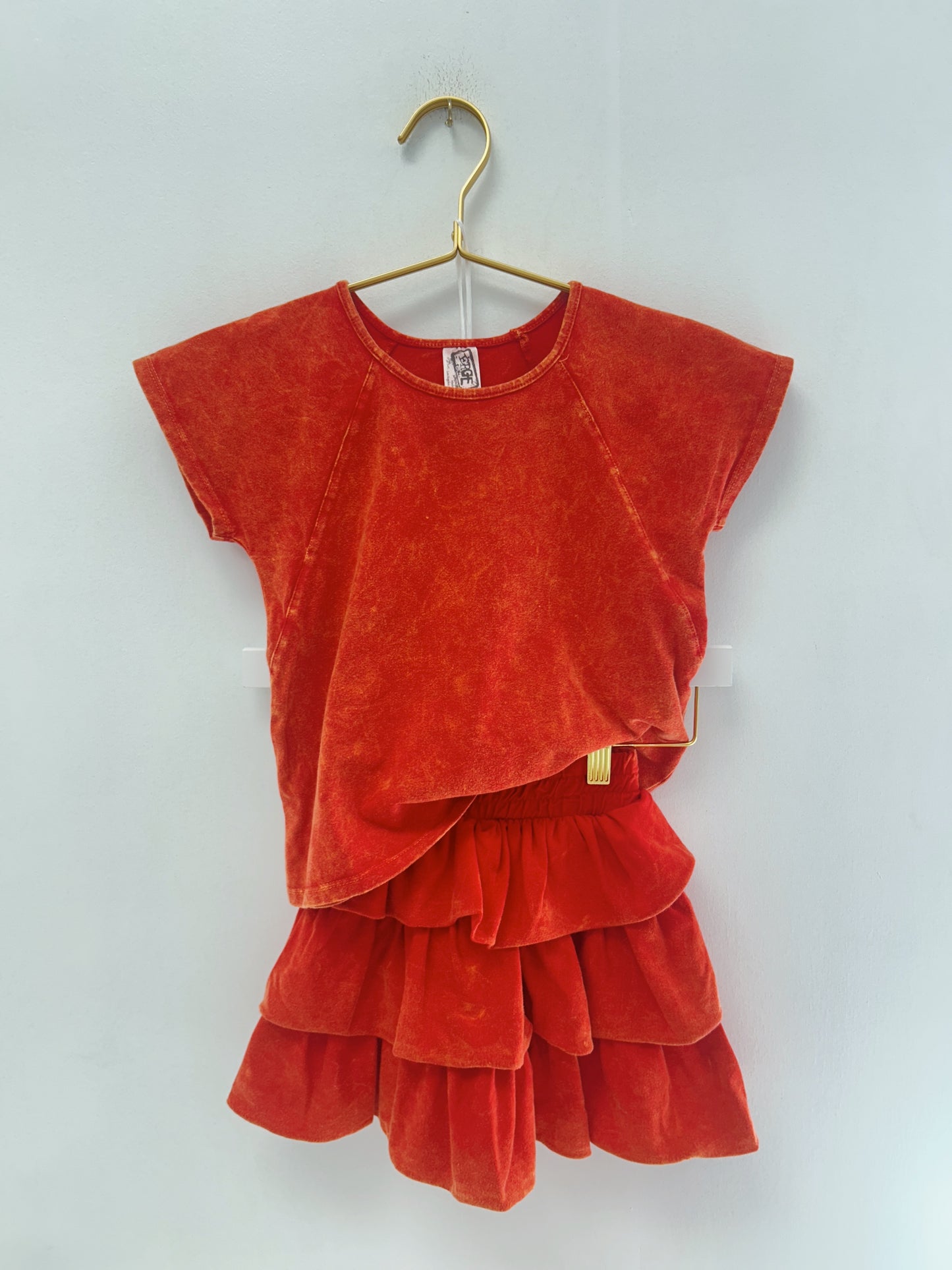 Erge Red Vintage Washed Skort