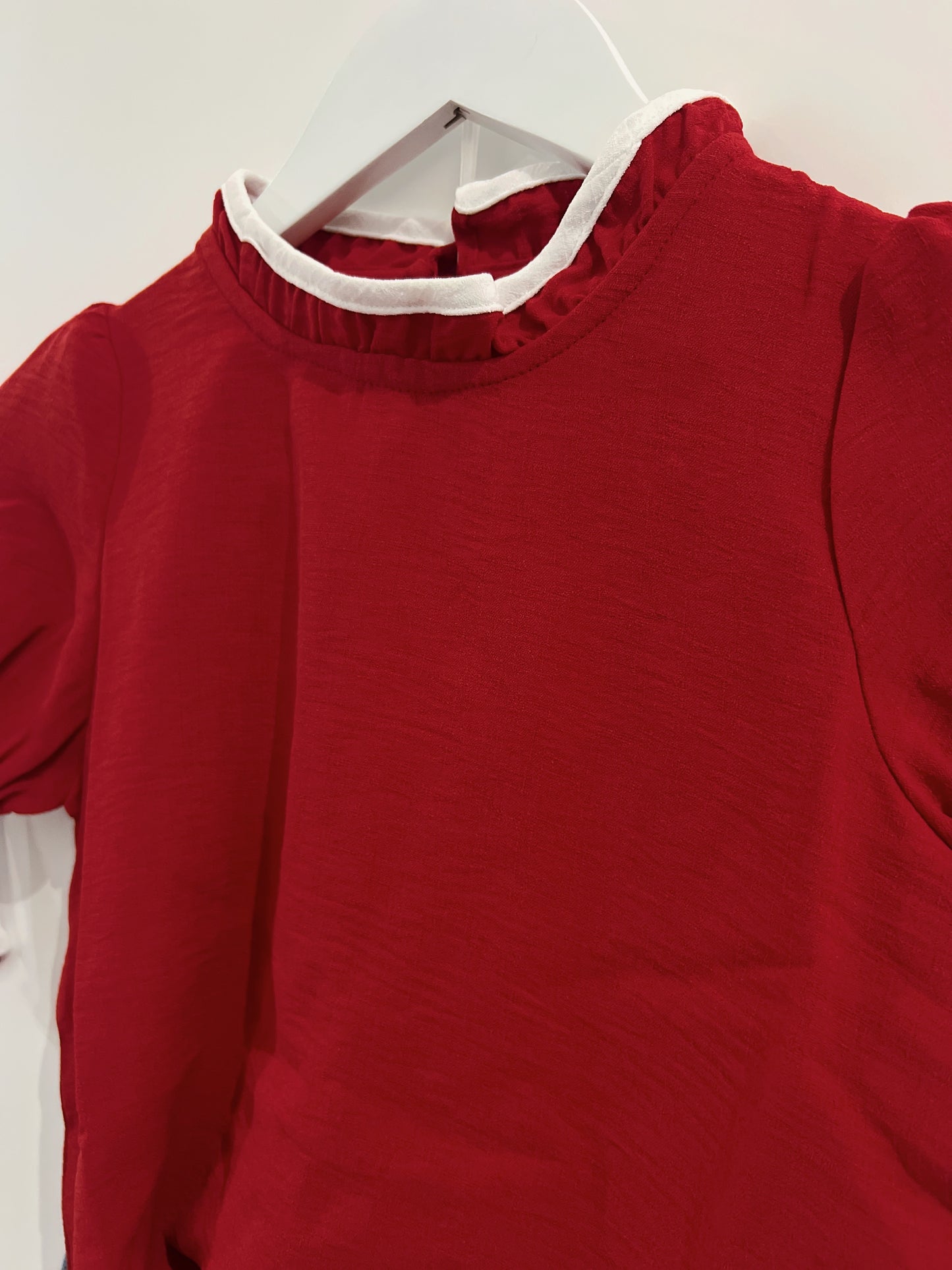 Hayden Red/White Bow Sleeve Top