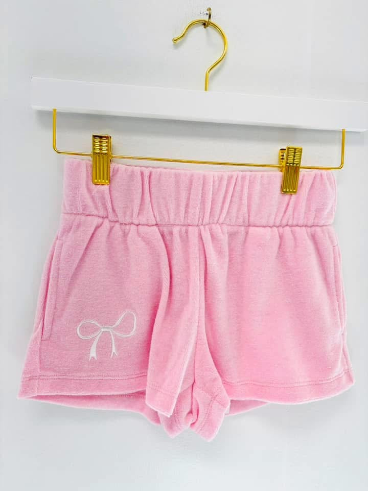 Theme Pink Bow Terry Shorts
