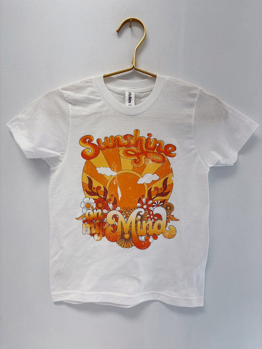 White Retro Sunshine on My Mind Tee