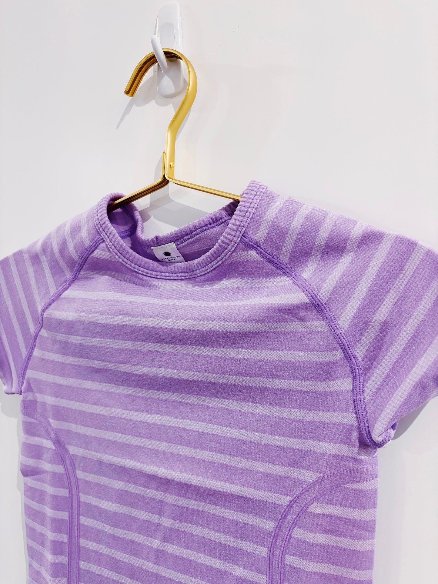 Pastel Lilac Stripe Seamless S/S Top