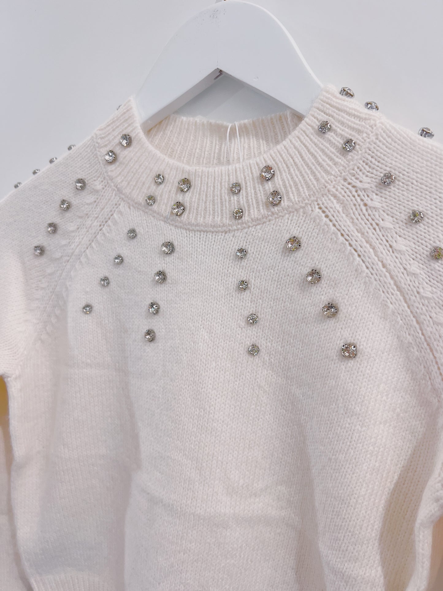 Mayoral Cream Rhinestone Sweater