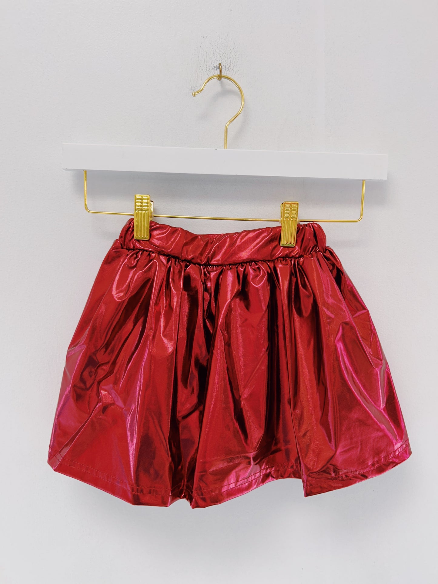 Belle Cher Crimson Metallic Skort