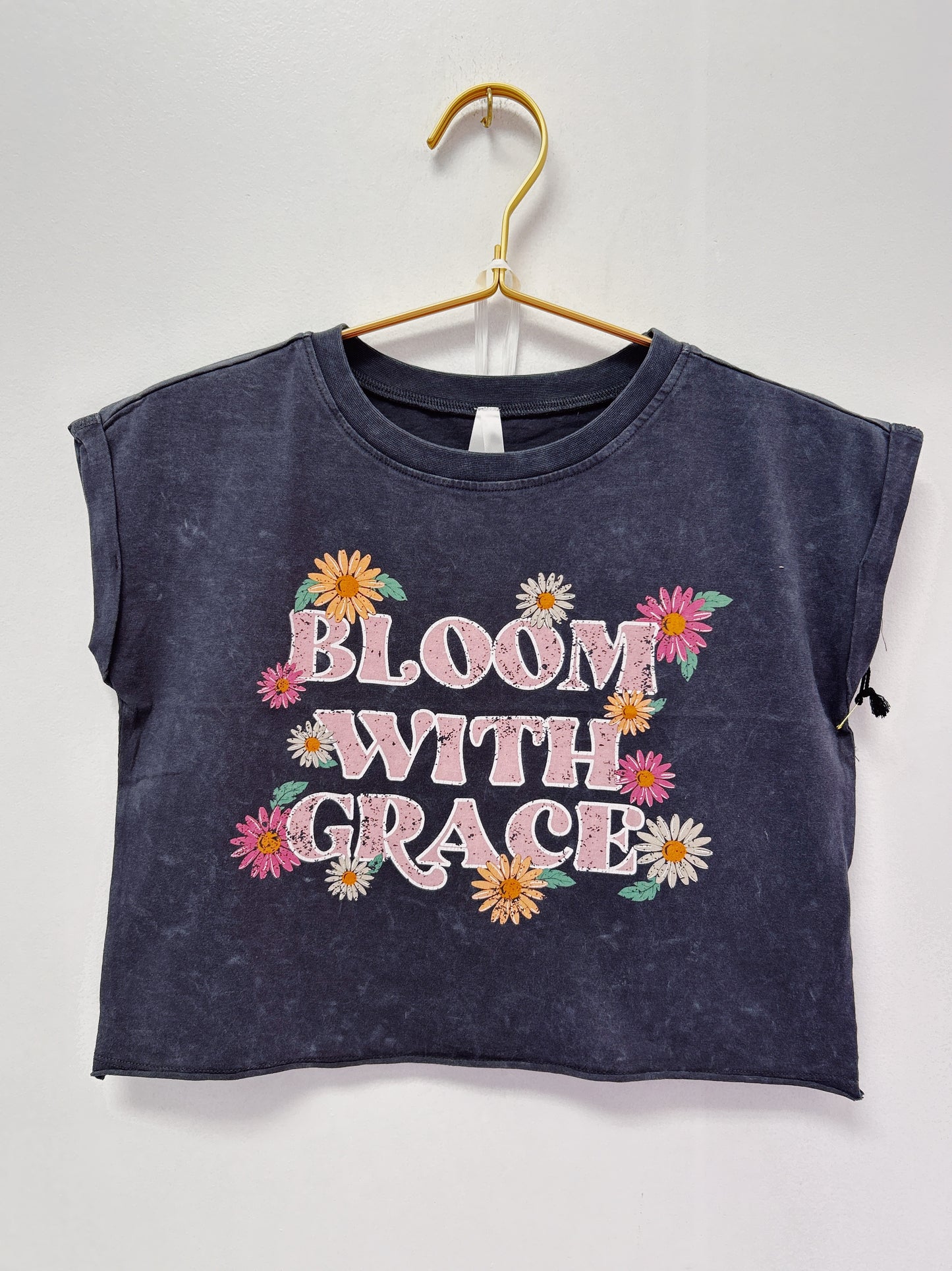Sweet Soul Asphalt Distressed Bloom with Grace Tee