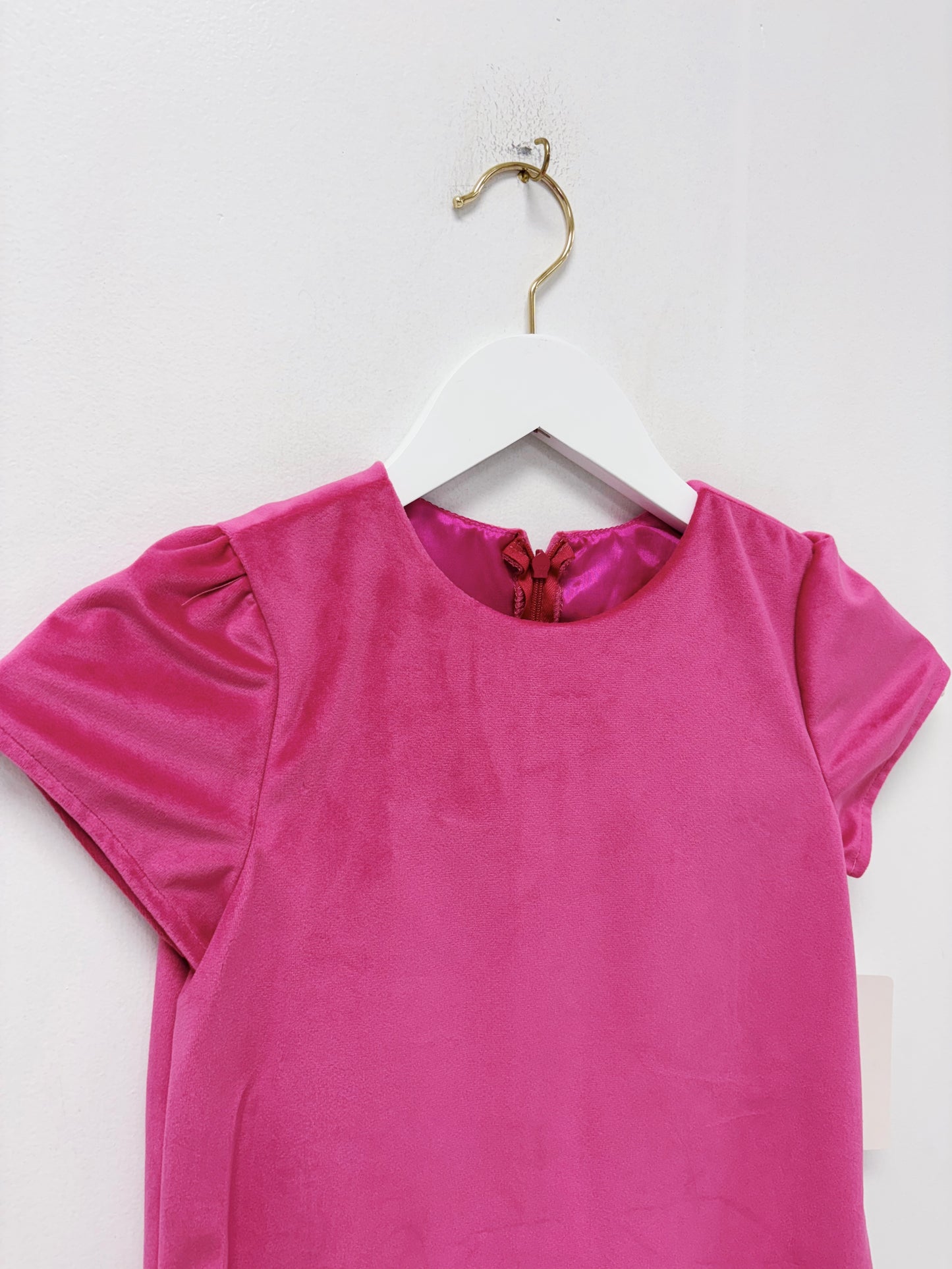 Maggie Breen Hot Pink Velvet Aline Dress