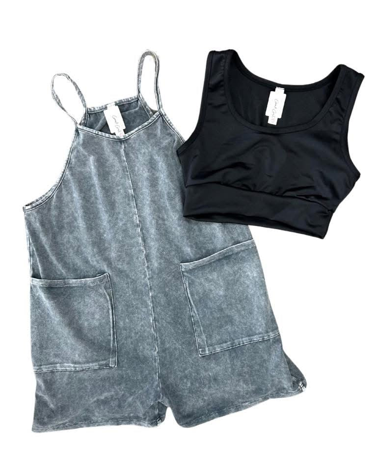 Good Girl Black Sleeveless Crop Tank