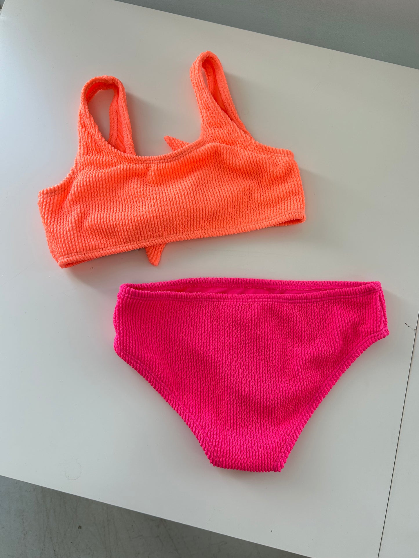 Limeapple Watermelon Lipstick Izy Crinkle Bikini Swimsuit