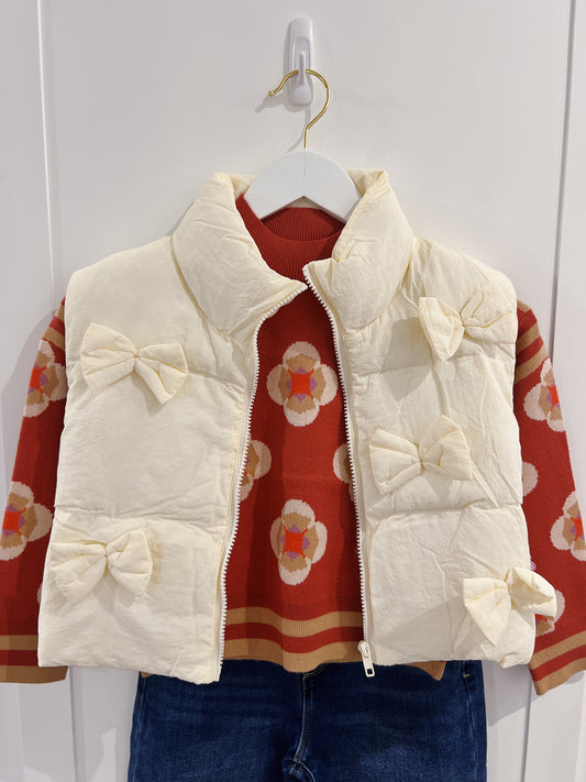 Love Daisy Cream Bow Detail Vest