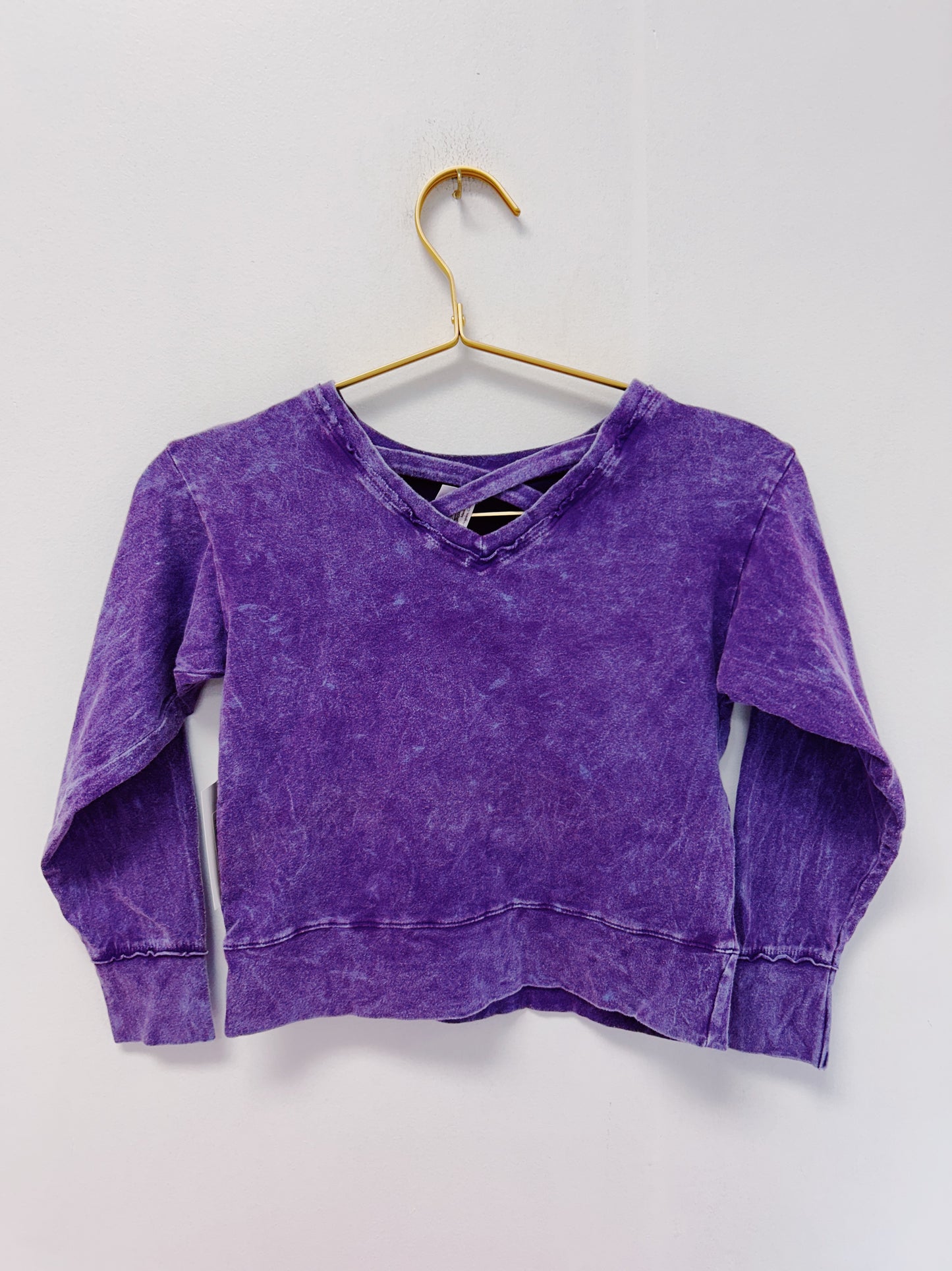 Erge Purple Vintage Washed L/S Top