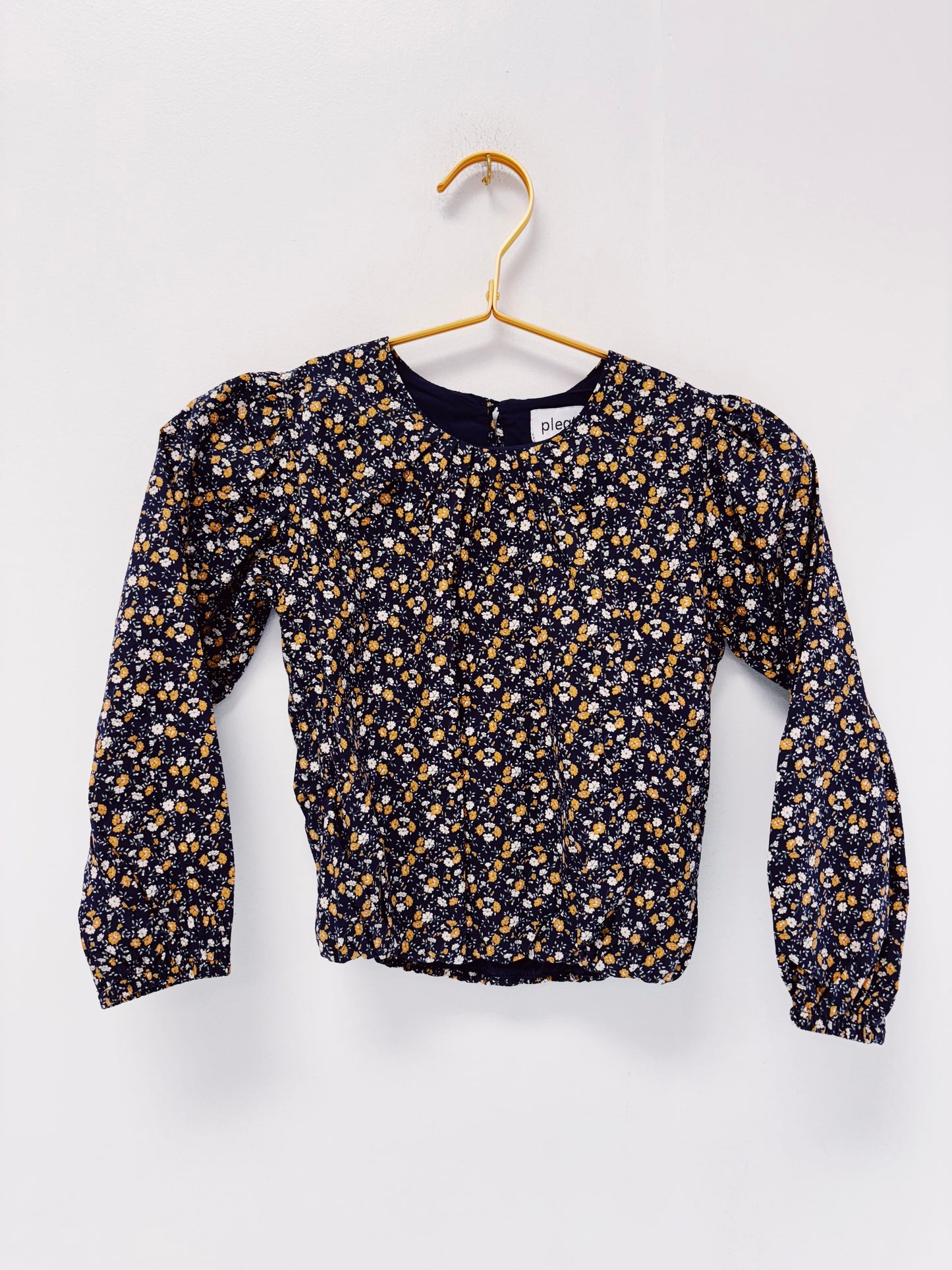 Pleat Midnight Floral Wren Top