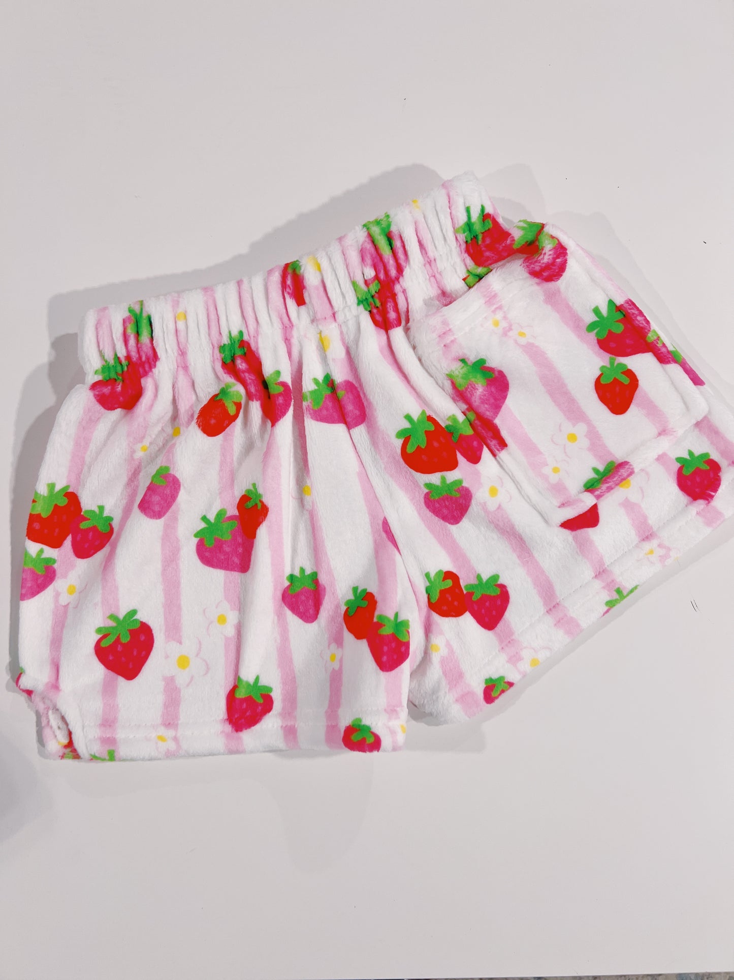 Strawberry Stripes Plush Shorts