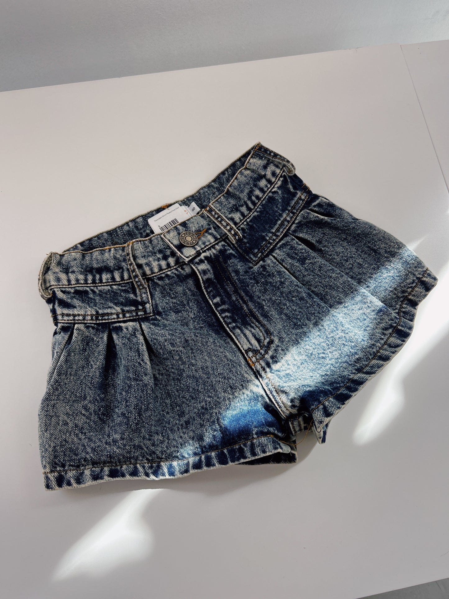 Tweenstyle Denim Pleated Front Short
