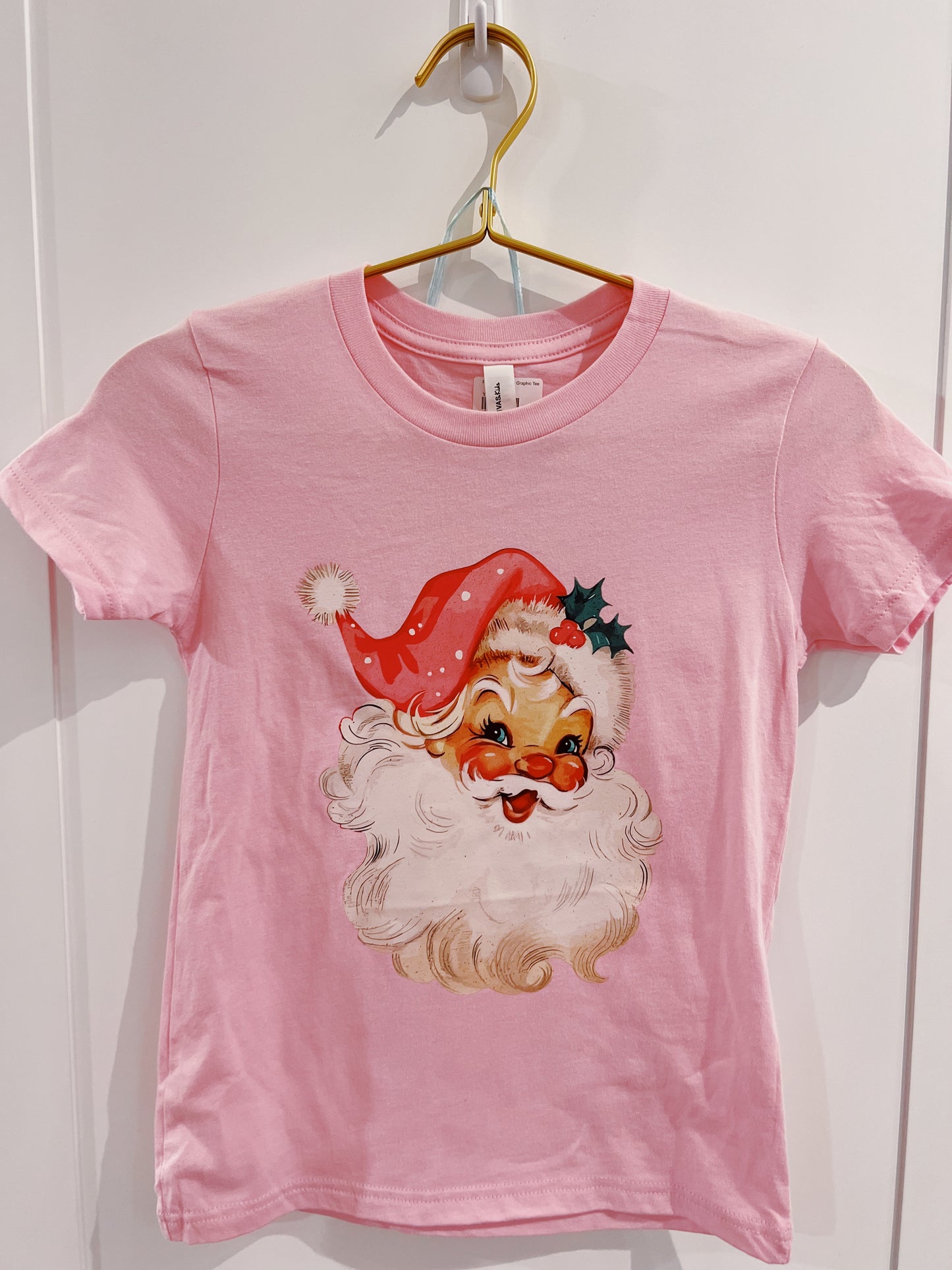 Pink Retro Santa Graphic Tee