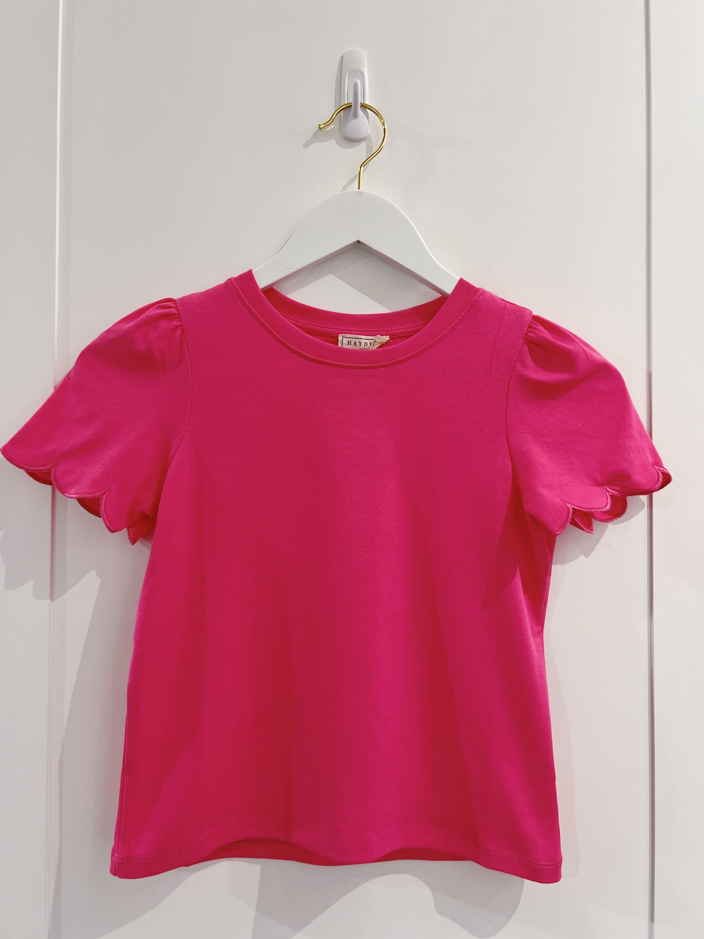 Hayden Pink Scallop Knit Tee