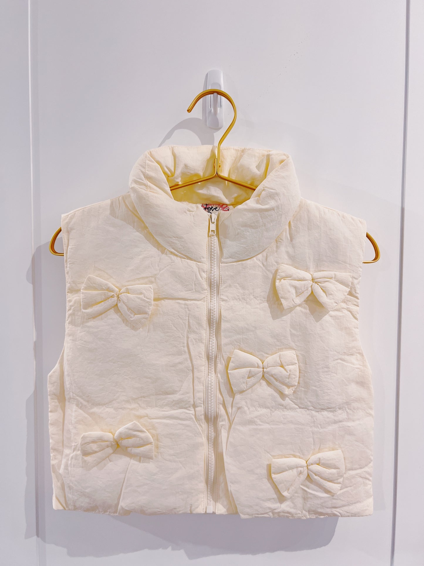 Love Daisy Cream Bow Detail Vest