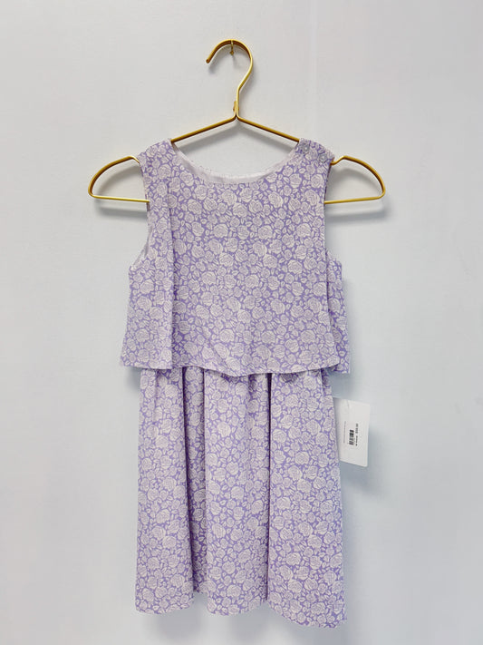Maggie Lavender Floral Elastic Waist Dress