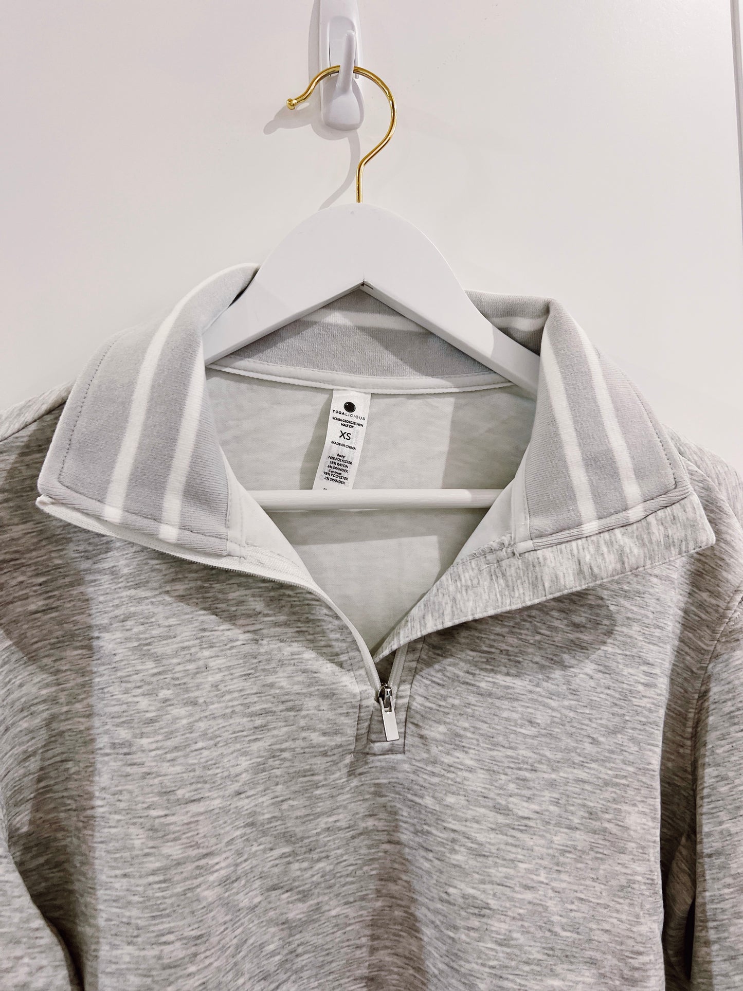Juniors Grey 1/4 Zip Pullover