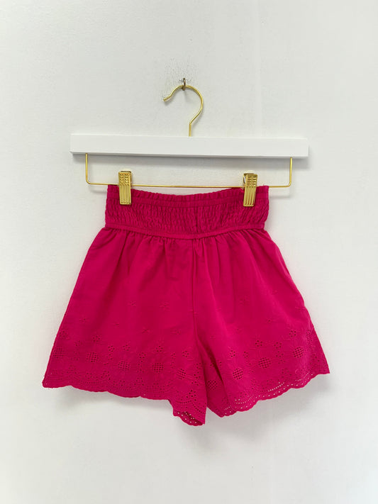 Tractr Hot Pink Eyelet Short