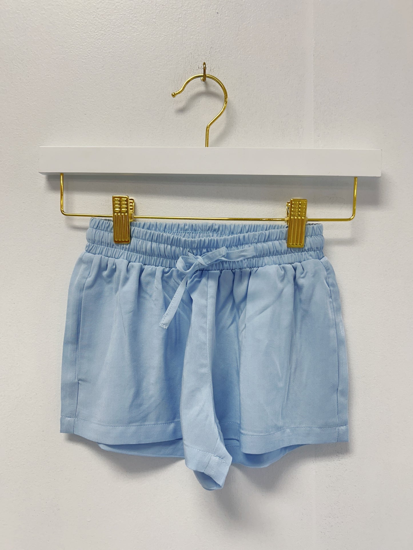 Pleat Light Blue Remi Shorts