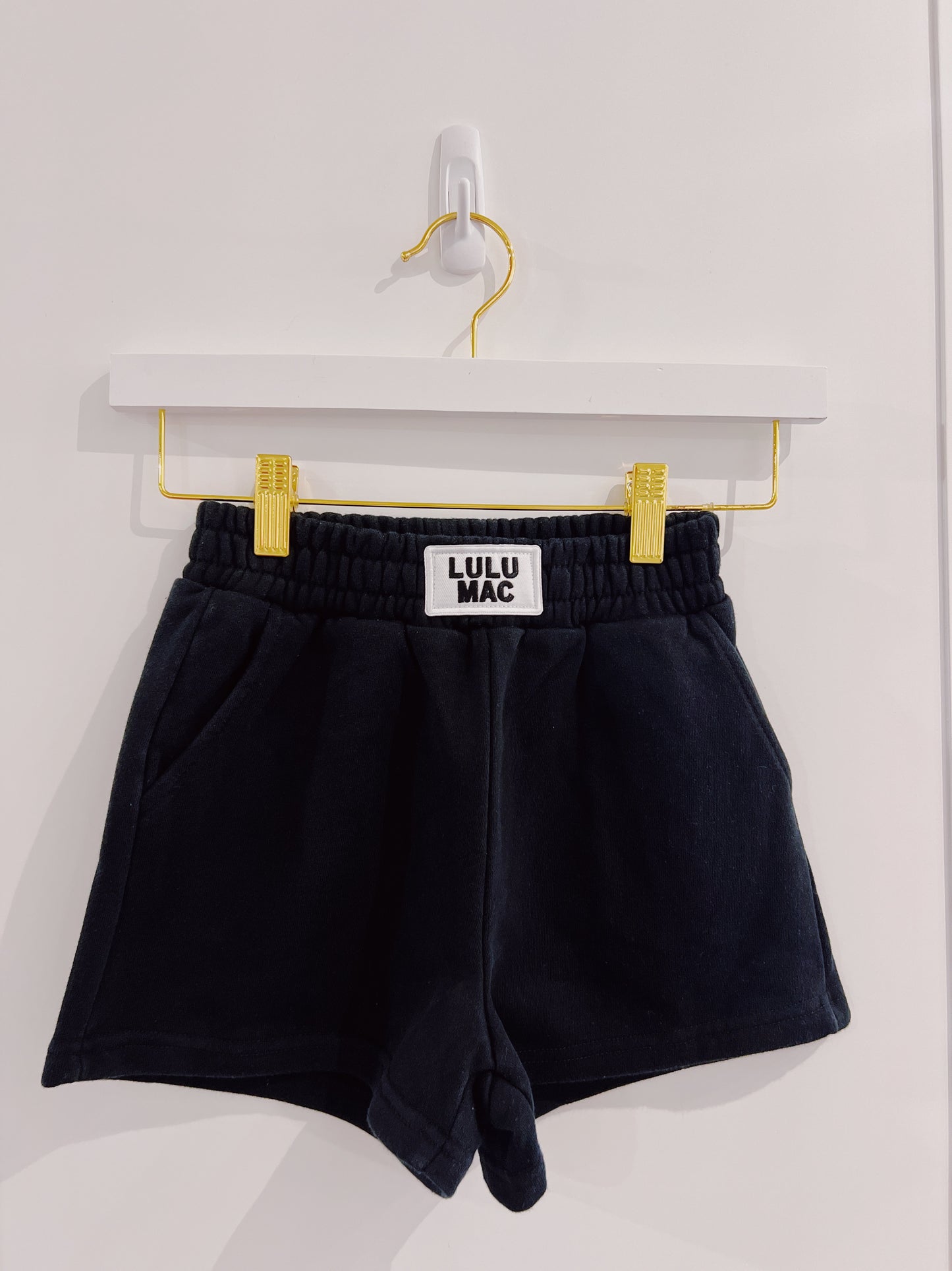 LuLu Mac Kid Terry Cloth Shorts- Black