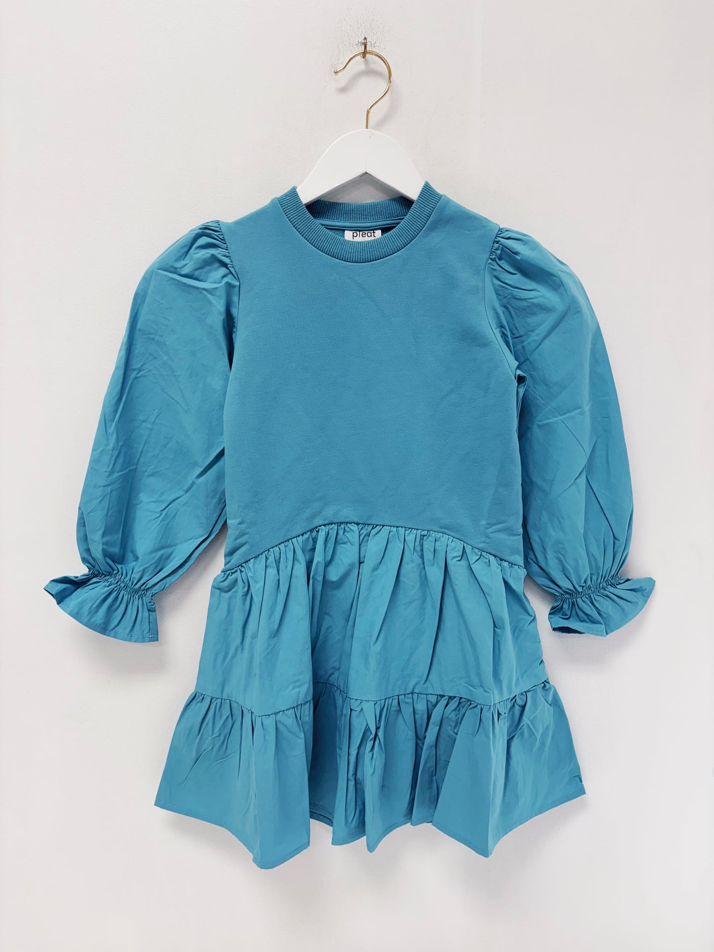 Pleat Peacock Blue Cece Dress
