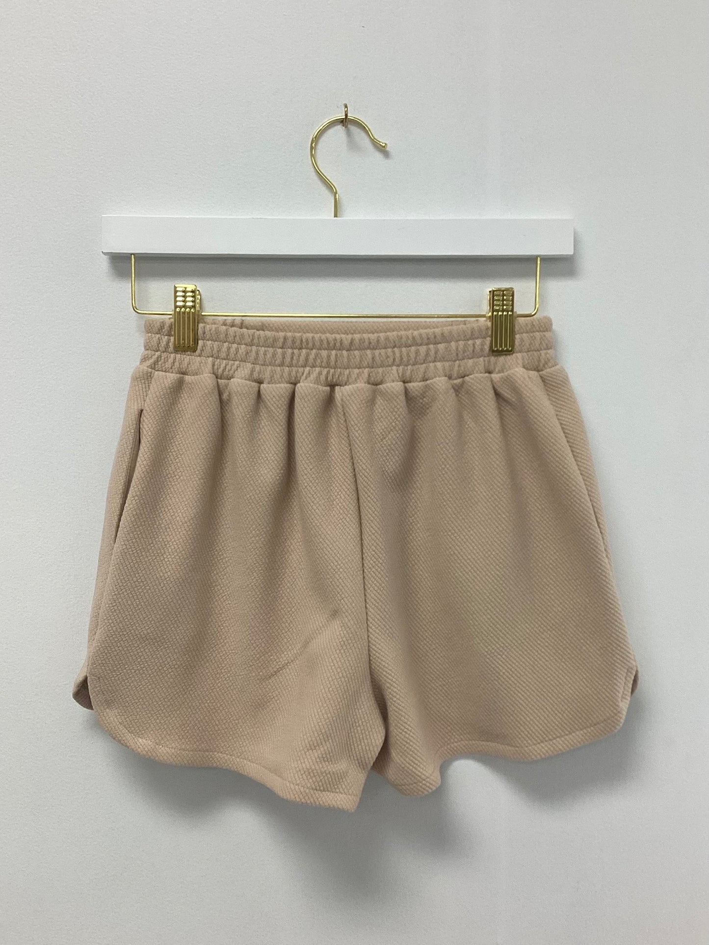 Sadie & Sage Beige Elastic Waist Knit Shorts