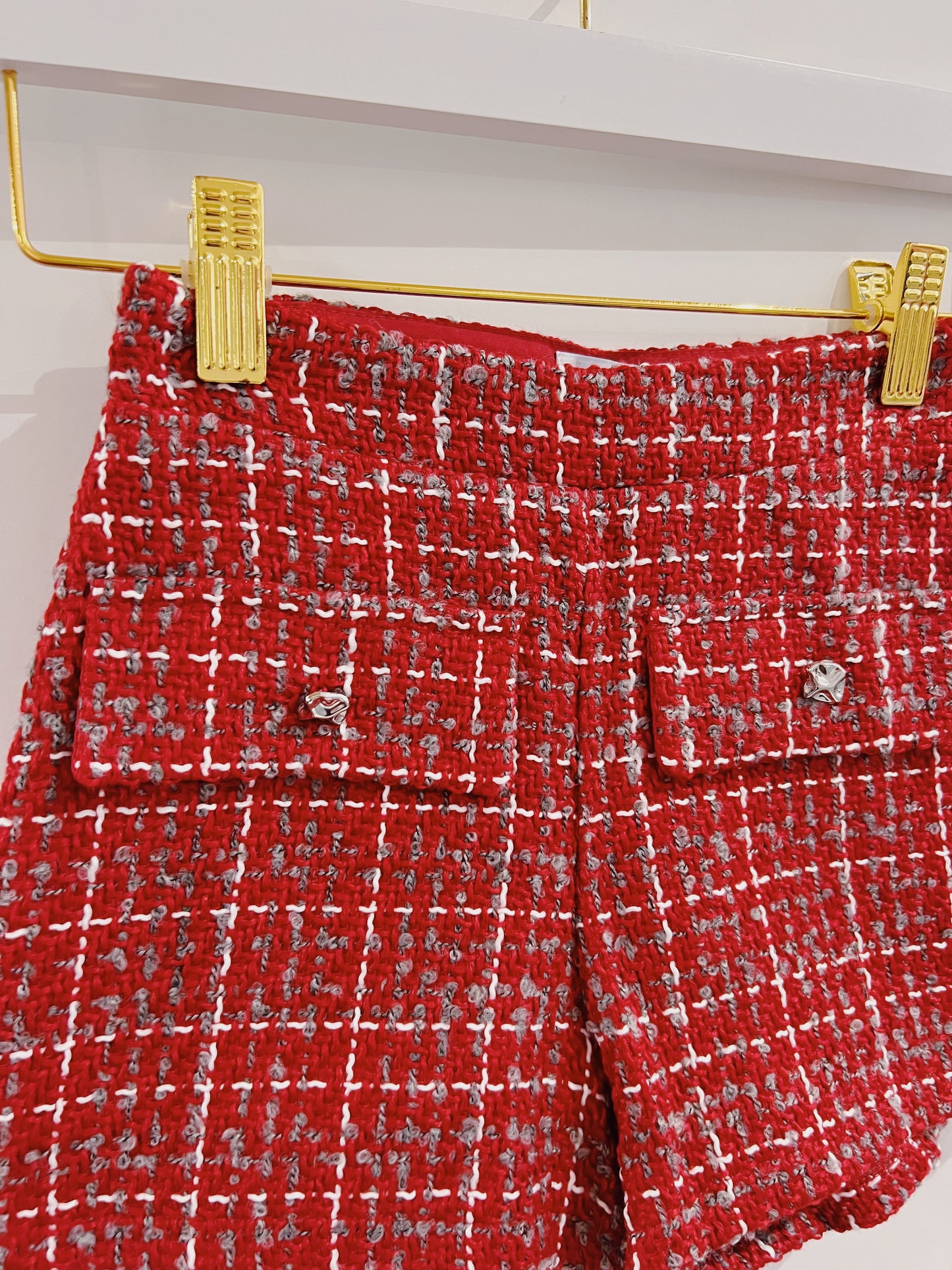 Mayoral Red Tweed Shorts