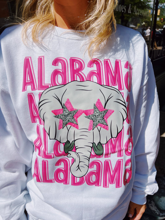 Pink Elephant Alabama Graphic Sweatshirt