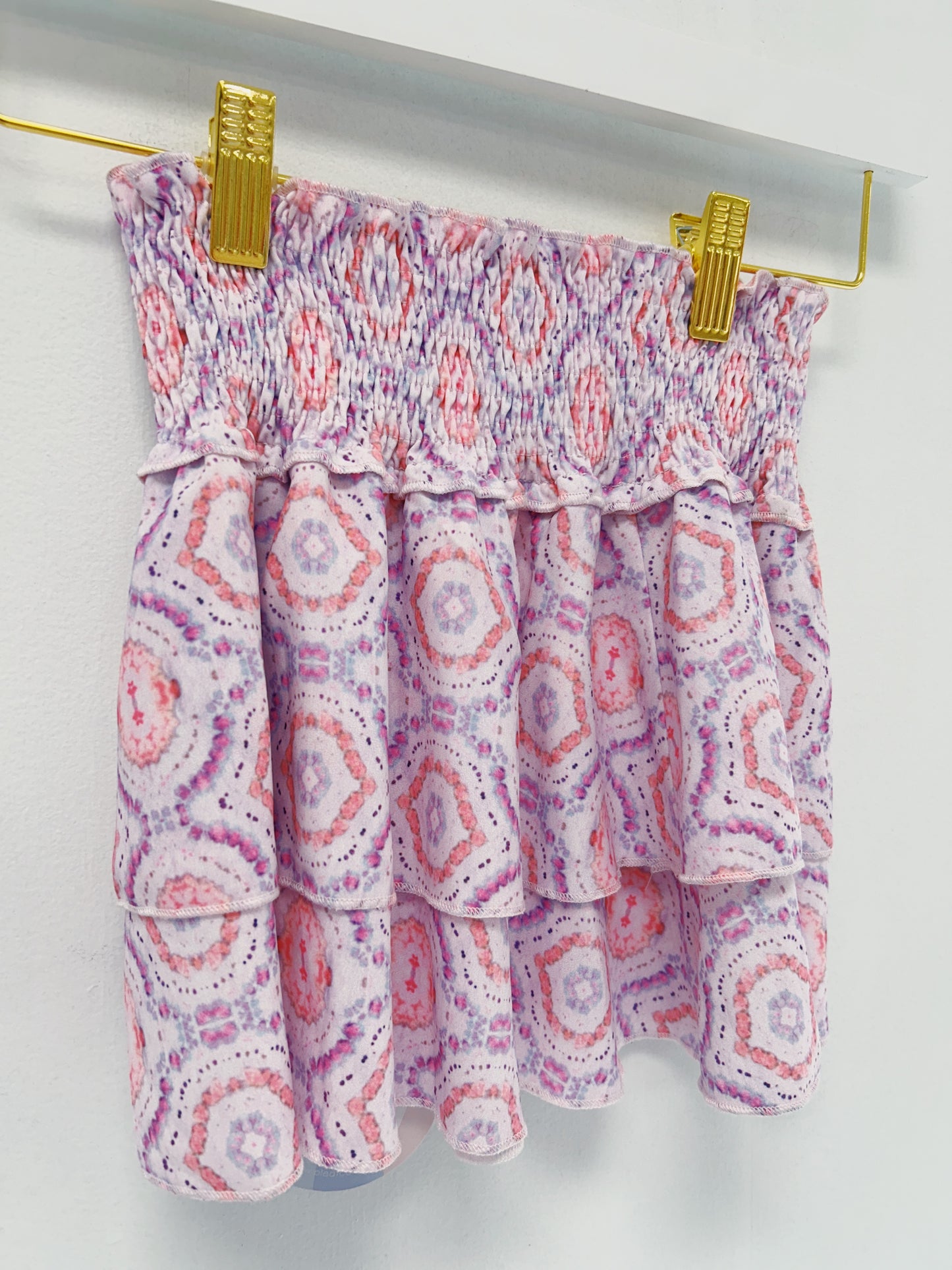 Pleat Purple/Coral Scottie Skirt