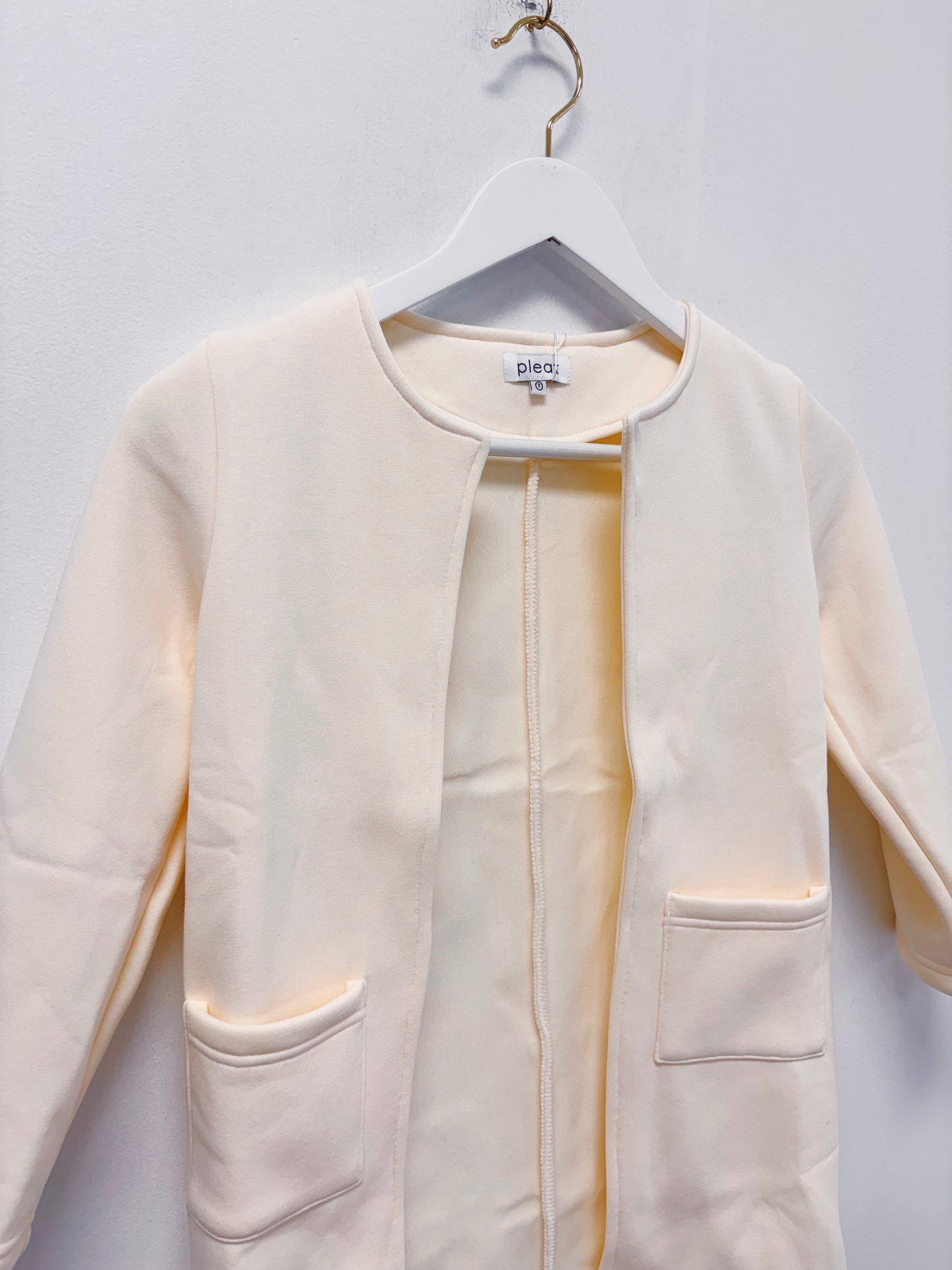 Pleat Cream Hadley Cardigan