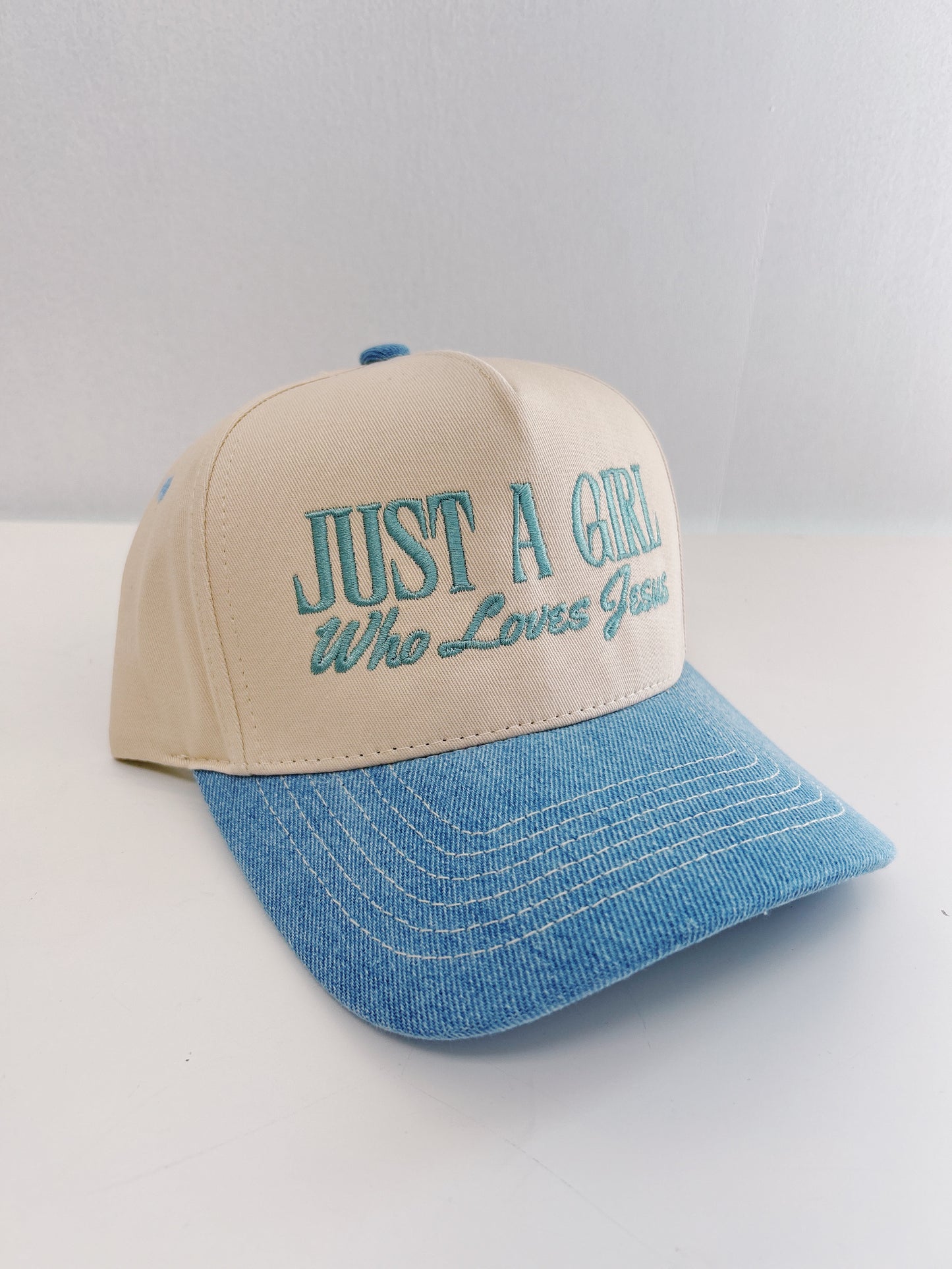 Just a Girl Who Loves Jesus Hat- Denim