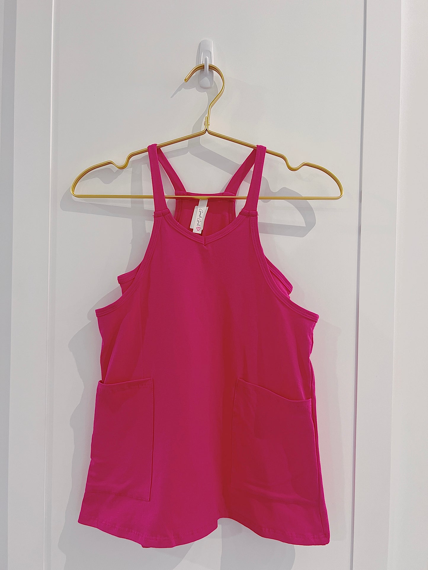 Romper Dress- Hot Pink