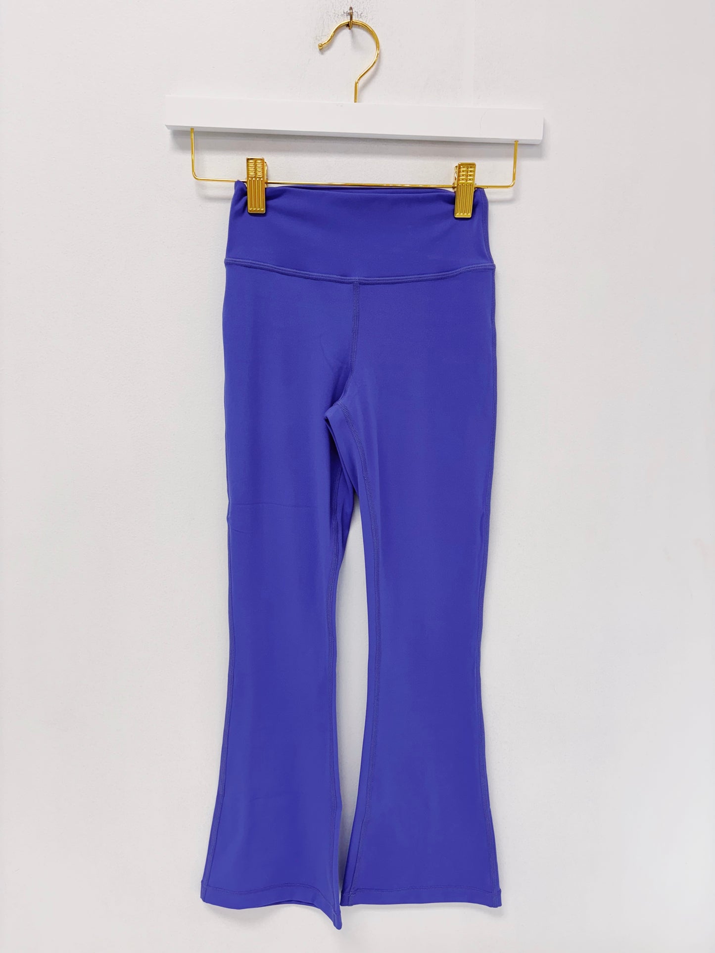 Pleat Purple Florie Flare Leggings
