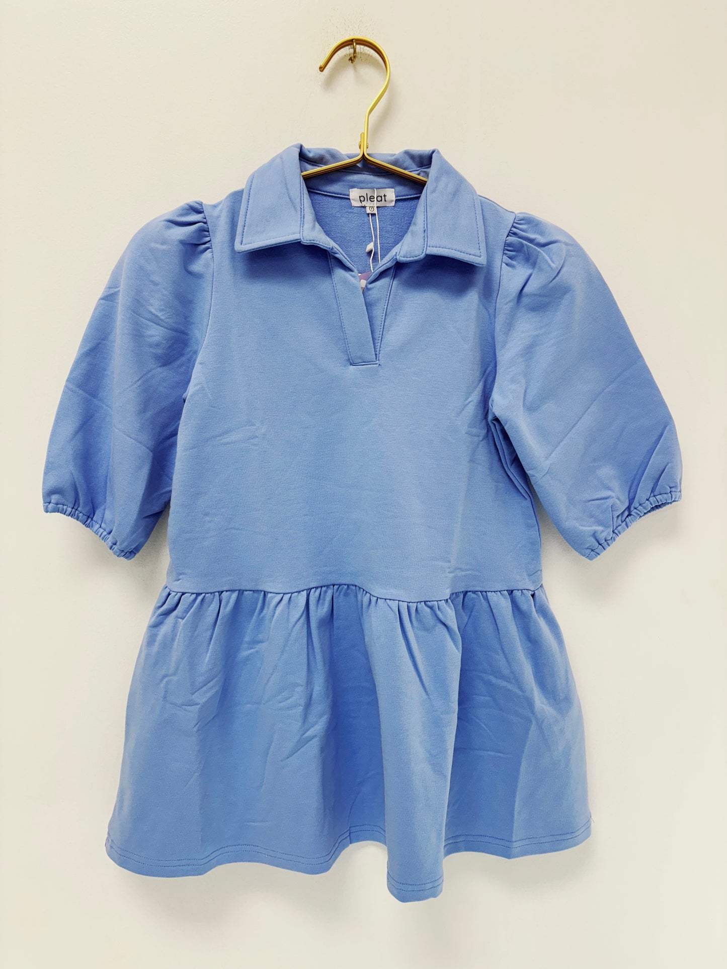 Pleat Cornflower Sibley Sweatshirt Dress