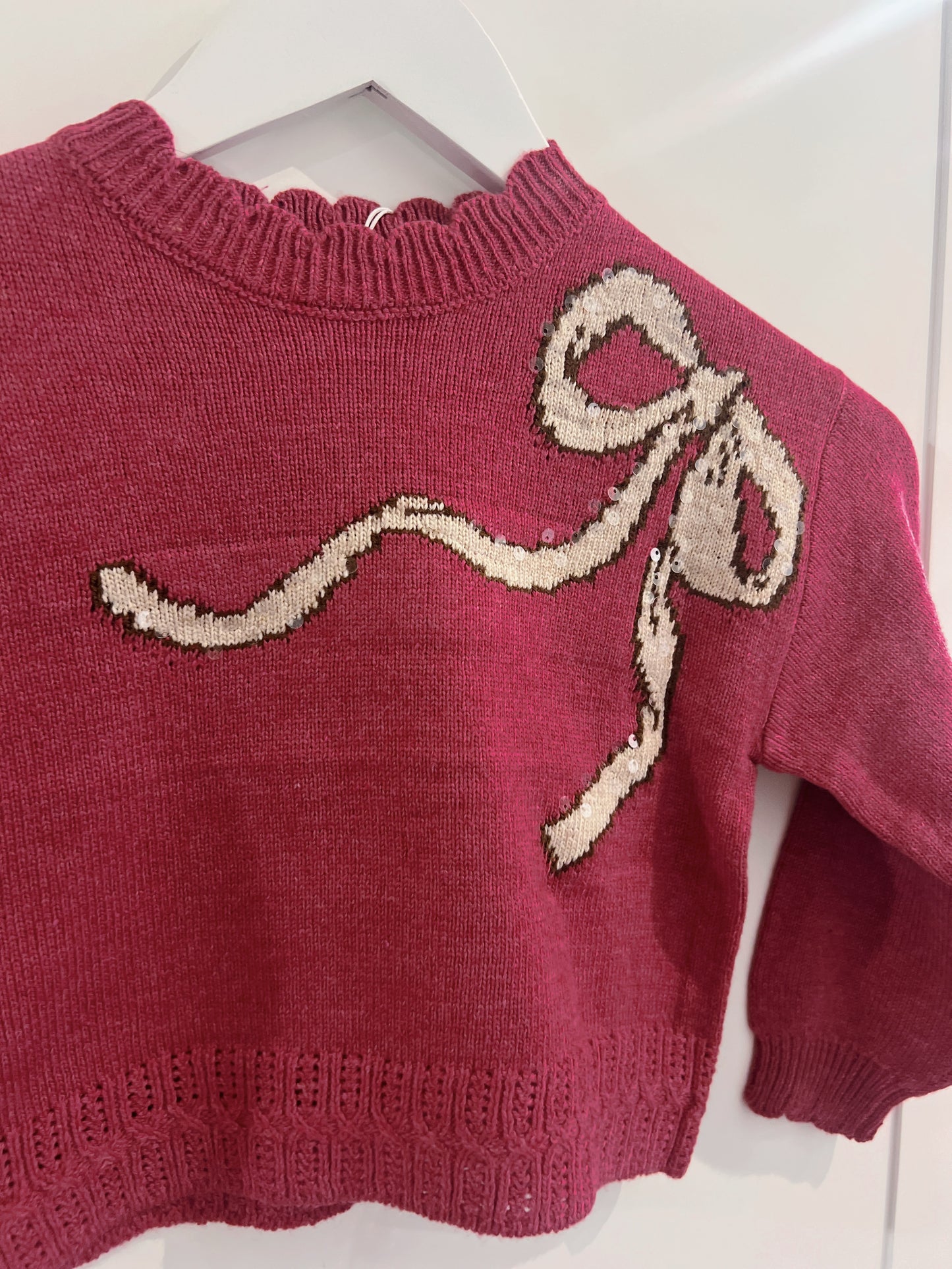 Mayoral Raspberry Bow Sweater