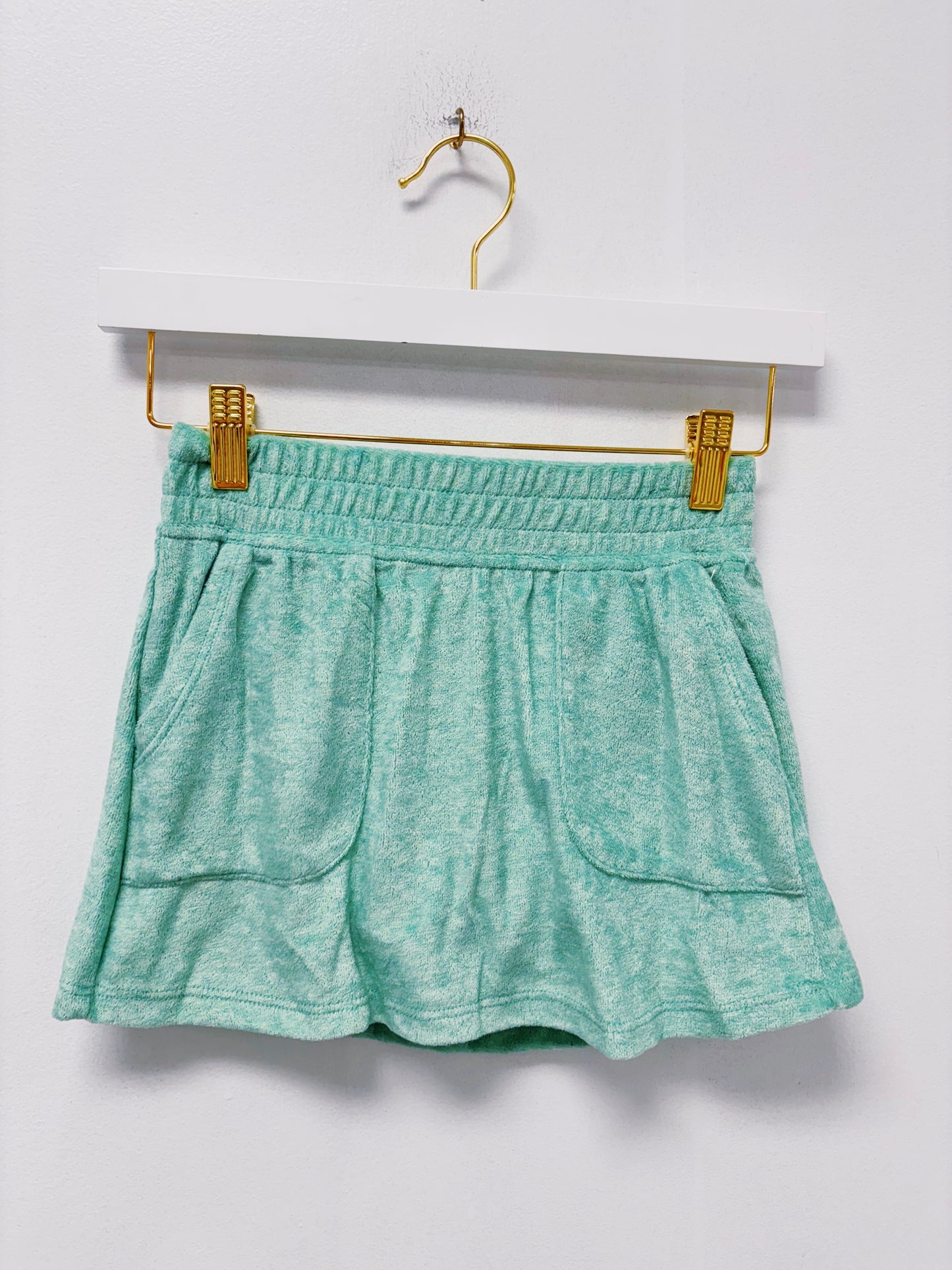 Jade Green Velour Hoodie Skort Set