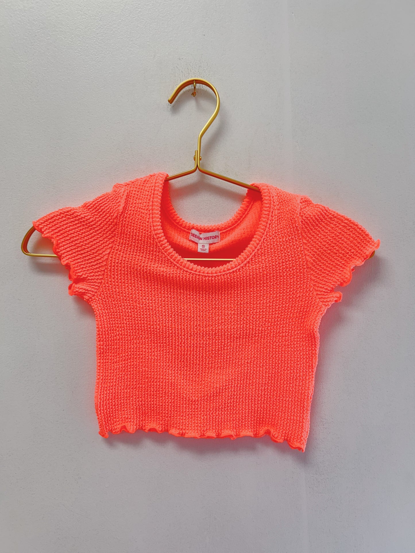 Design History Neon Coral S/S Top