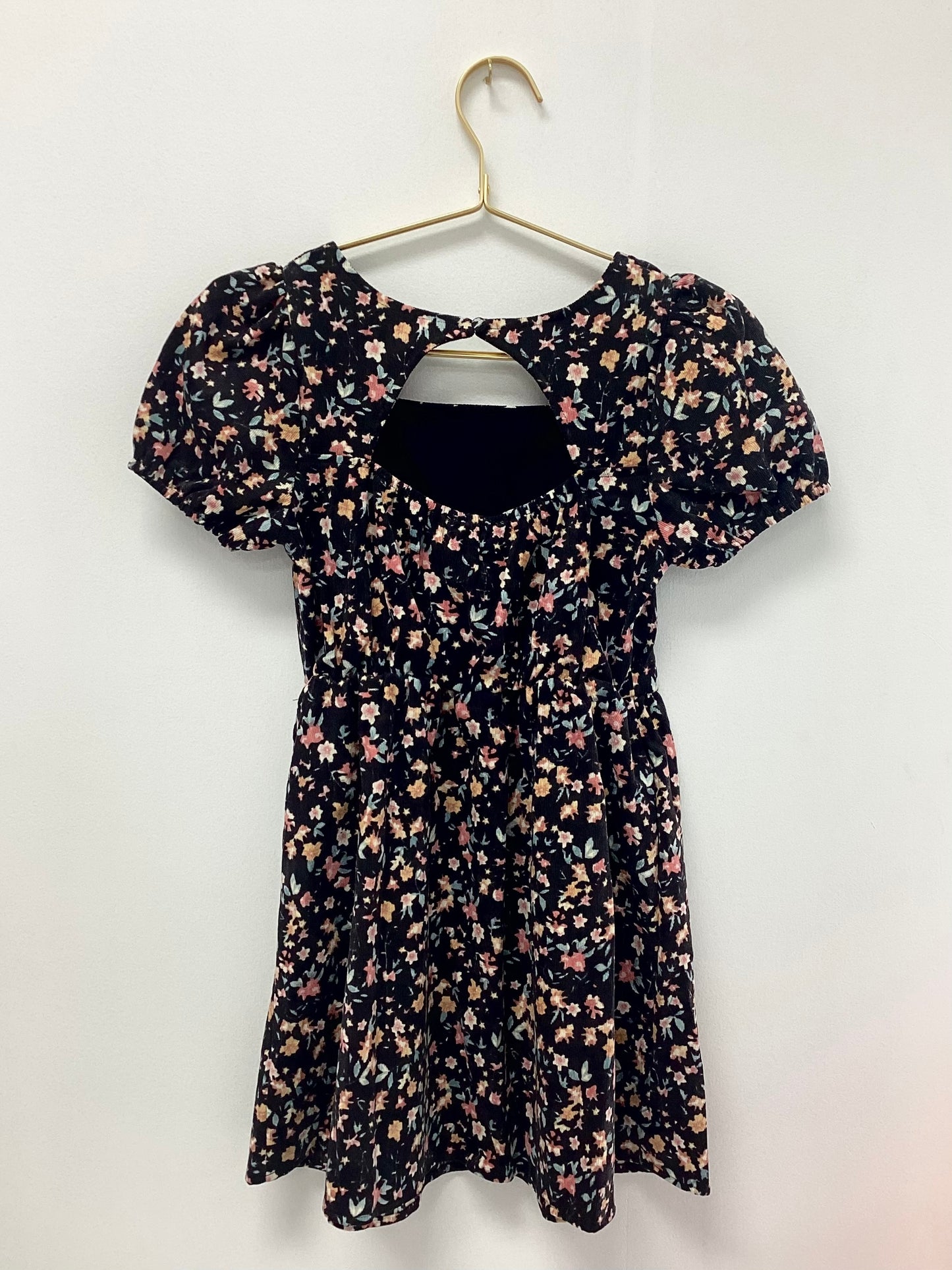 Sadie & Sage Black Floral Puff Mini Dress